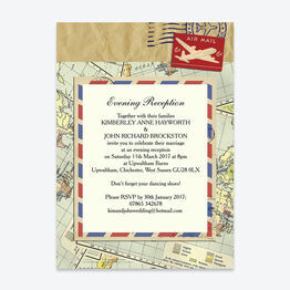 Vintage Airmail Evening Reception Invitation