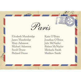 Vintage Airmail Table Plan Card