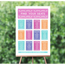 Mexican Inspired Papel Picado Wedding Seating Plan