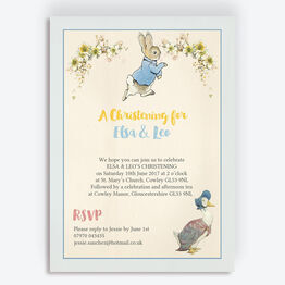 Peter Rabbit & Jemima Puddle Duck Christening / Baptism Invitation