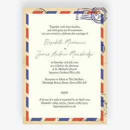 Vintage Airmail Wedding Invitation