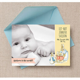 Flopsy Bunny Photo Birth Announcement Card