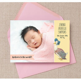 Beatrix Potter's Jemima Puddle-Duck Photo Birth Announcement Card