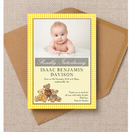 Teddy Bears' Picnic Photo Birth Announcement Card