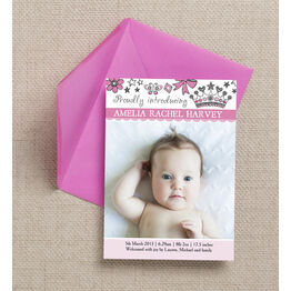 Fairy Princess Birth Announcement Card