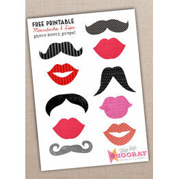 Printable Moustache and Lips Photo Booth Props