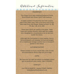 Nautical Knot Guest Information Card