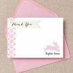 Pastel Bunny White & Pink Thank You Card additional 1