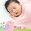 Baby Bird Personalised Thank You Photo Card - Pink additional 2