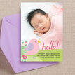 Baby Bird Personalised Birth Announcement Photo Card - Pink additional 1