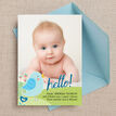 Baby Bird Personalised Birth Announcement Photo Card - Blue additional 1