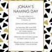 Black & Gold Naming Day Ceremony Invitation additional 3