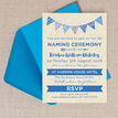 Blue Bunting Naming Ceremony Day Invitation additional 2