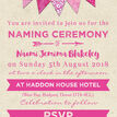 Pink Bunting Naming Ceremony Day Invitation additional 3