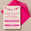 Pink Bunting Naming Ceremony Day Invitation additional 2