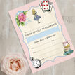 Pack of 10 Pink & Blue Alice In Wonderland Party Invitations additional 2