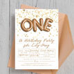 Gold Balloon Letters Birthday Party Invitation additional 5