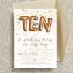 Gold Balloon Letters Birthday Party Invitation additional 9