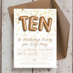 Gold Balloon Letters Birthday Party Invitation additional 2