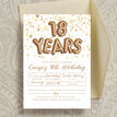 Gold Balloon Letters 18th Birthday Party Invitation additional 4