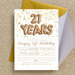 Gold Balloon Letters 21st Birthday Party Invitation additional 2