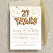 Gold Balloon Letters 21st Birthday Party Invitation additional 3