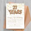 Gold Balloon Letters 21st Birthday Party Invitation additional 4