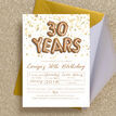 Gold Balloon Letters 30th Birthday Party Invitation additional 2