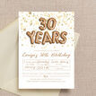 Gold Balloon Letters 30th Birthday Party Invitation additional 3