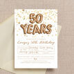 Gold Balloon Letters 50th Birthday Party Invitation additional 3