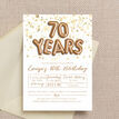 Gold Balloon Letters 70th Birthday Party Invitation additional 4