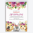 Flower Crown Animals Birthday Party Invitation additional 1
