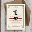 Vintage Wine Themed 25th / Silver Wedding Anniversary Invitation additional 1