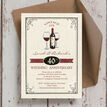 Vintage Wine Themed 40th / Ruby Wedding Anniversary Invitation additional 2