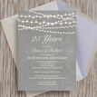 Grey Fairy Lights 25th / Silver Wedding Anniversary Invitation additional 1