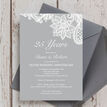 Vintage Lace Themed 25th / Silver Wedding Anniversary Invitation additional 2