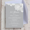 Vintage Lace Themed 25th / Silver Wedding Anniversary Invitation additional 1