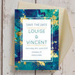 Teal & Gold Ink Wedding Save the Date additional 3