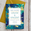 Teal & Gold Ink Wedding Save the Date additional 4