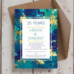Teal & Gold Ink 25th / Silver Wedding Anniversary Invitation additional 3