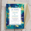 Teal & Gold Ink 25th / Silver Wedding Anniversary Invitation additional 2