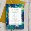Teal & Gold Ink 25th / Silver Wedding Anniversary Invitation additional 1
