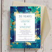 Teal & Gold Ink 30th / Pearl Wedding Anniversary Invitation additional 2