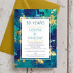Teal & Gold Ink 30th / Pearl Wedding Anniversary Invitation additional 1