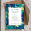 Teal & Gold Ink 30th / Pearl Wedding Anniversary Invitation additional 3
