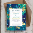 Teal & Gold Ink 40th / Ruby Wedding Anniversary Invitation additional 1