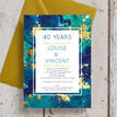 Teal & Gold Ink 40th / Ruby Wedding Anniversary Invitation additional 2