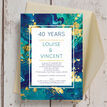 Teal & Gold Ink 40th / Ruby Wedding Anniversary Invitation additional 3