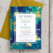 Teal & Gold Ink 50th / Golden Wedding Anniversary Invitation additional 3