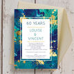 Teal & Gold Ink 60th / Diamond Wedding Anniversary Invitation additional 1